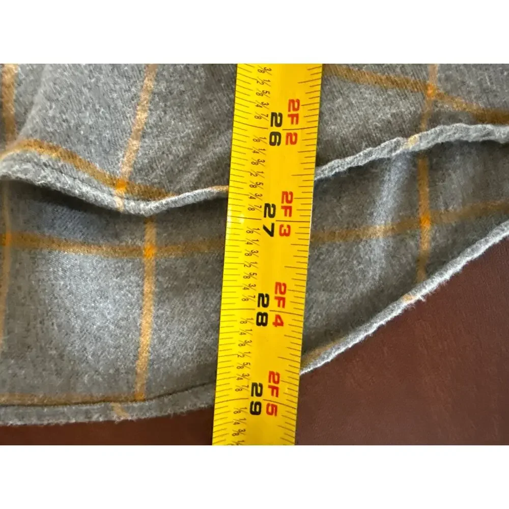Frank & Eileen Finbar Men's Flannel Shirt in Gray & Orange Plaid Size Small